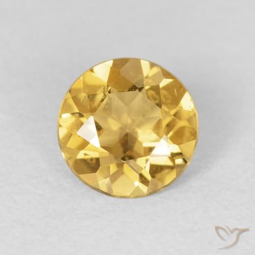 0.96ct Natural ouro brilhante Citrino, Redondo, VVS