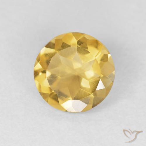 0.95ct Natural ouro médio Citrino, Redondo, VVS-VS