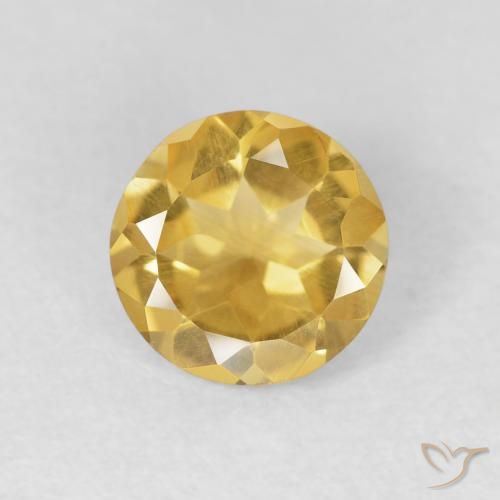 Citrino ouro médio Natural 0.95ct, Redondo, VVS-VS