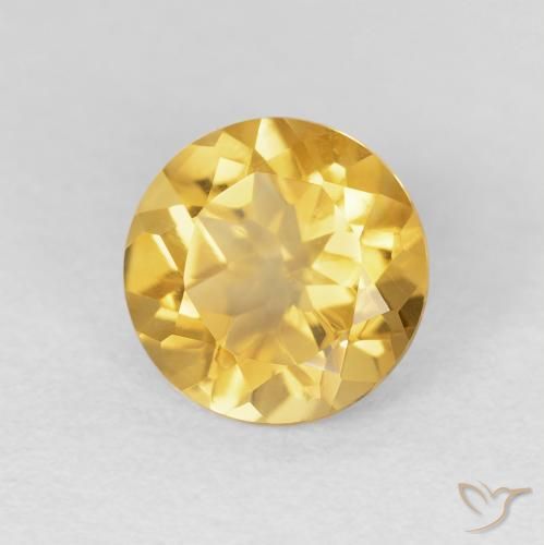 Citrino ouro brilhante Natural 1.70ct, Redondo, VVS-VS