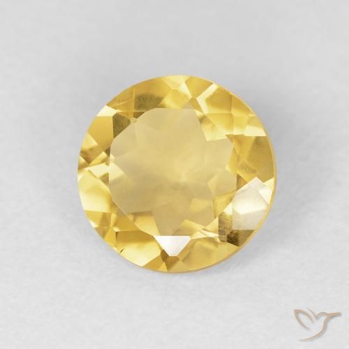 Citrino Ouro Natural 1.32ct, Redondo, VVS-VS
