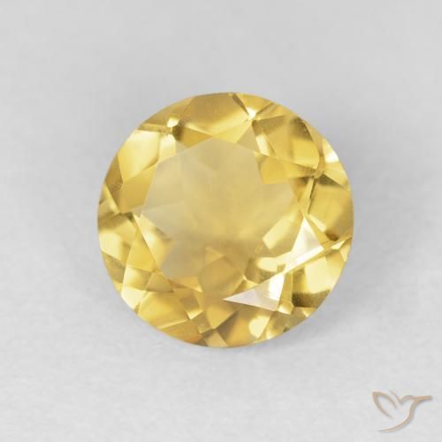 Citrino ouro médio Natural 1.52ct, Redondo, VVS-VS