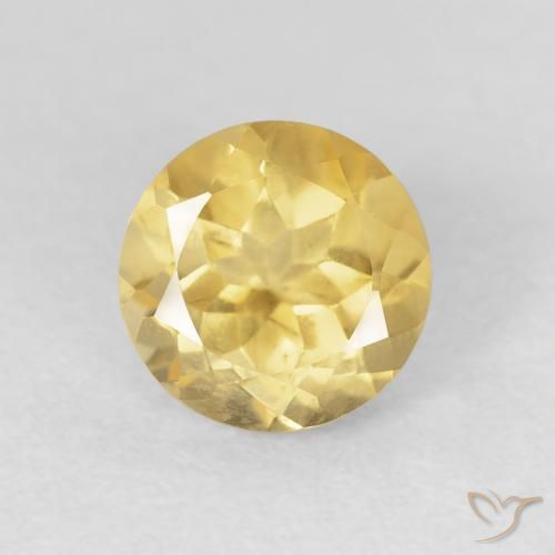 1.34ct Natural amarelo médio Citrino, Redondo, VVS-VS