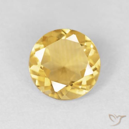 1.02ct Natural Dourado médio Citrino, Redondo, VVS-VS