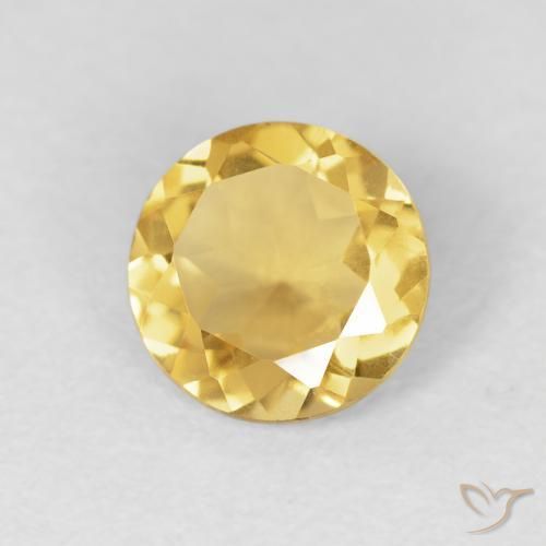 Citrino Dourado médio Natural 1.02ct, Redondo, VVS-VS