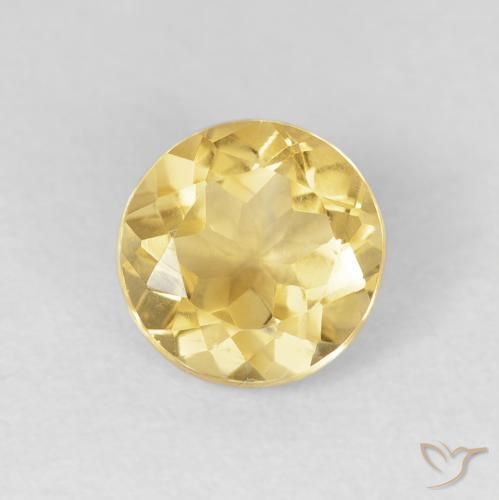1.67ct Natural Amarelo Dourado Claro Citrino, Redondo, VVS-VS