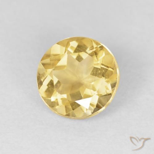Citrino Amarelo Dourado Claro Natural 1.67ct, Redondo, VVS-VS