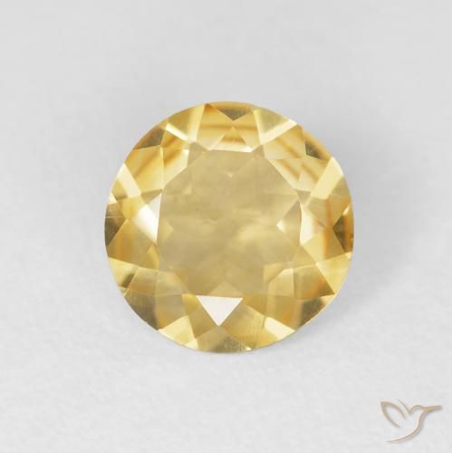 1.30ct Natural ouro médio Citrino, Redondo, VVS