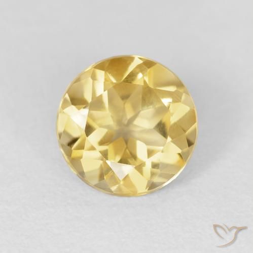 1.73ct Natural Laranja Dourada Citrino, Redondo, VVS