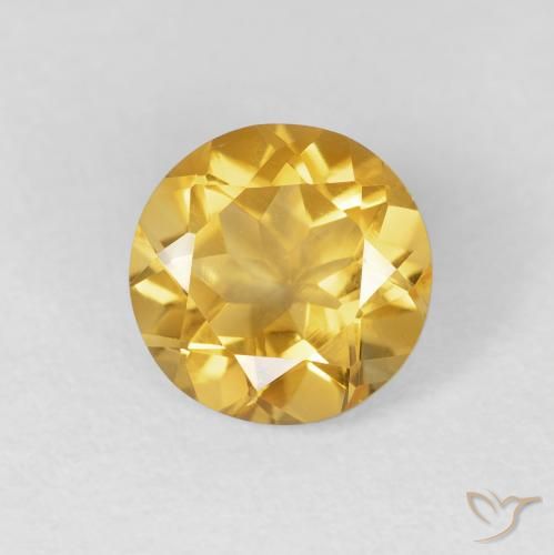 1.61ct Natural ouro médio Citrino, Redondo, VVS