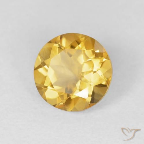 Citrino ouro médio Natural 1.61ct, Redondo, VVS