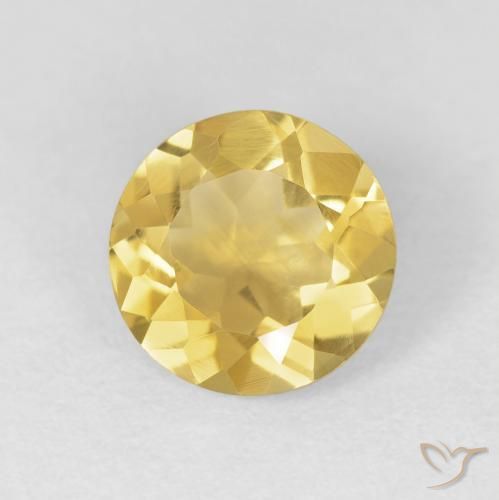 Citrino Laranja Dourada Natural 1.67ct, Redondo, VVS