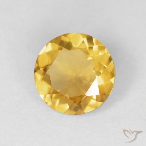 Citrino Ouro Natural 1.62ct, Redondo, VVS