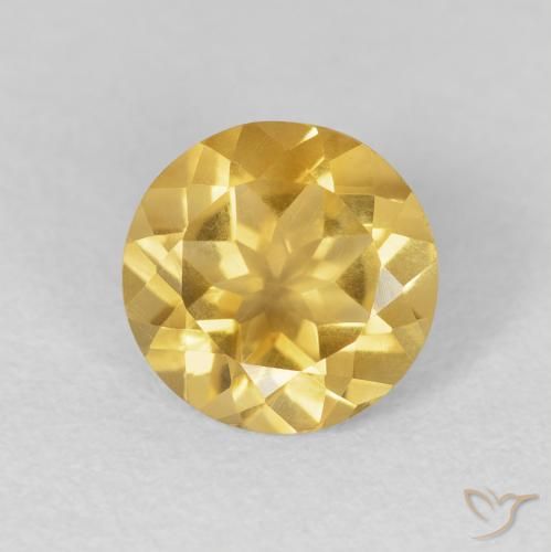 1.63ct Natural ouro médio Citrino, Redondo, VVS
