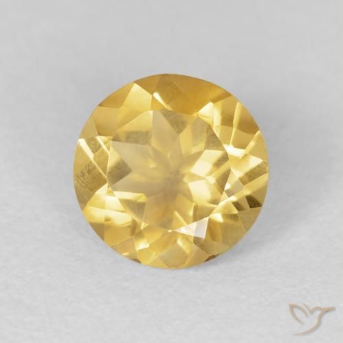 Citrino ouro médio Natural 1.63ct, Redondo, VVS
