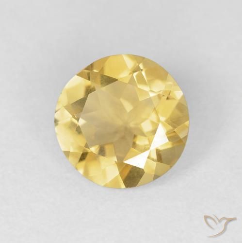 Citrino ouro médio Natural 1.38ct, Redondo, VVS
