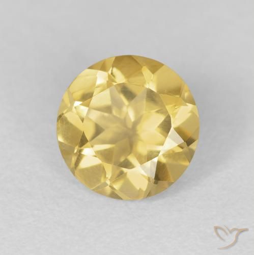 Citrino ouro médio Natural 1.73ct, Redondo, VVS