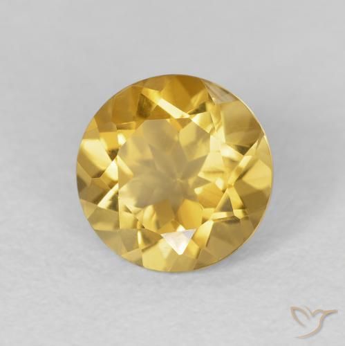 Citrino ouro médio Natural 1.78ct, Redondo, VVS