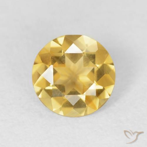 0.95ct Natural ouro médio Citrino, Redondo, VVS