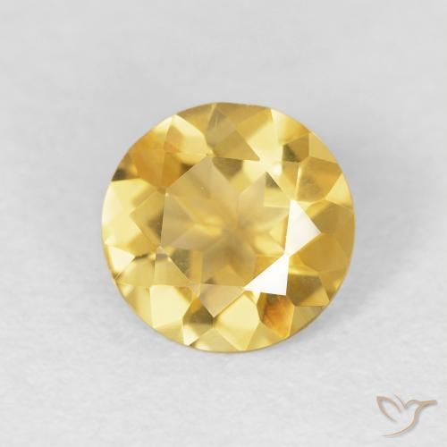 Citrino ouro médio Natural 0.95ct, Redondo, VVS