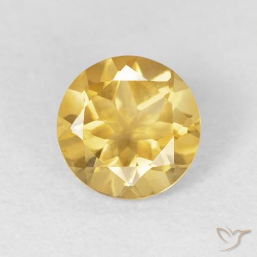 1.06ct Natural ouro médio Citrino, Redondo, VVS