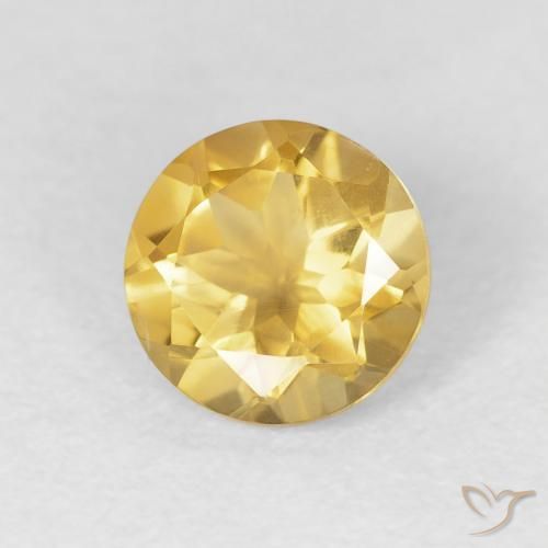 Citrino ouro médio Natural 1.06ct, Redondo, VVS