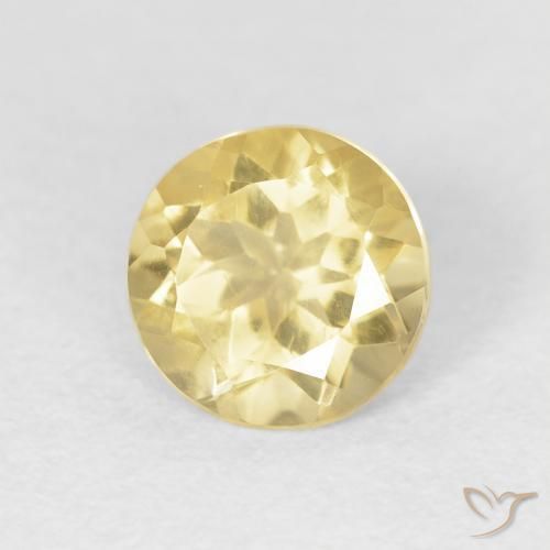 Citrino amarelo médio Natural 1.20ct, Redondo, VVS