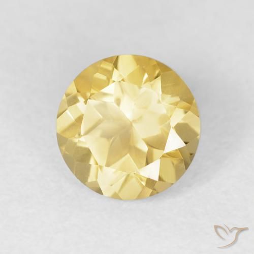Citrino Amarelo Dijon Natural 1.30ct, Redondo, VVS