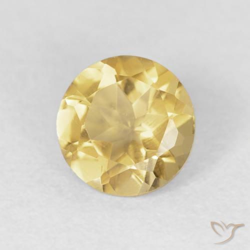 Citrino ouro médio Natural 1.15ct, Redondo, VVS