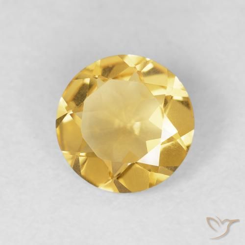 Citrino ouro médio Natural 0.94ct, Redondo, VVS