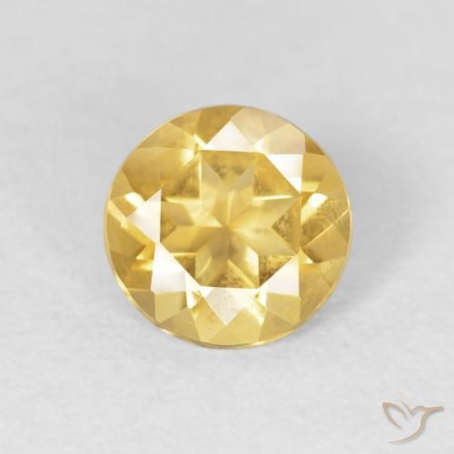0.95ct Natural ouro médio Citrino, Redondo, VVS