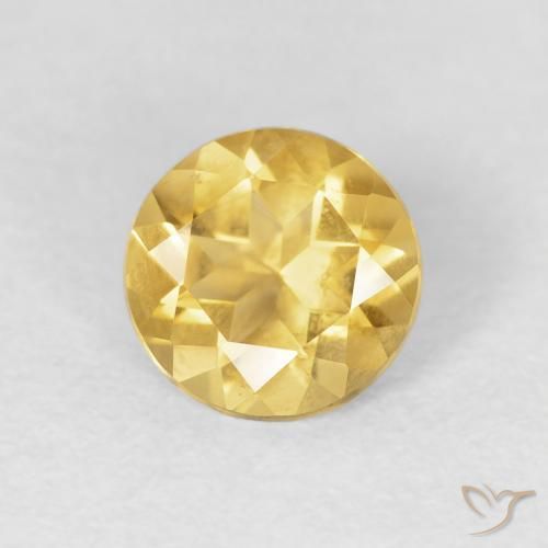 Citrino ouro médio Natural 0.95ct, Redondo, VVS