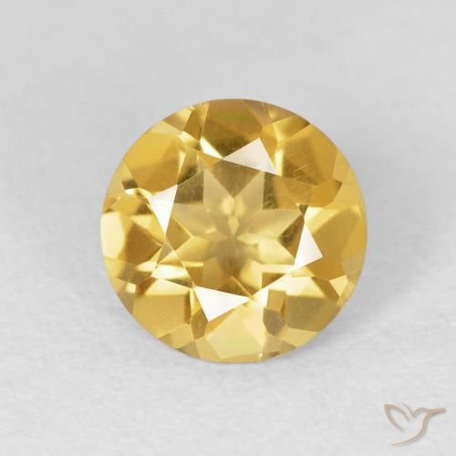 1.52ct Natural ouro médio Citrino, Redondo, VVS
