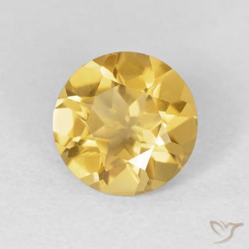 Citrino ouro médio Natural 1.52ct, Redondo, VVS