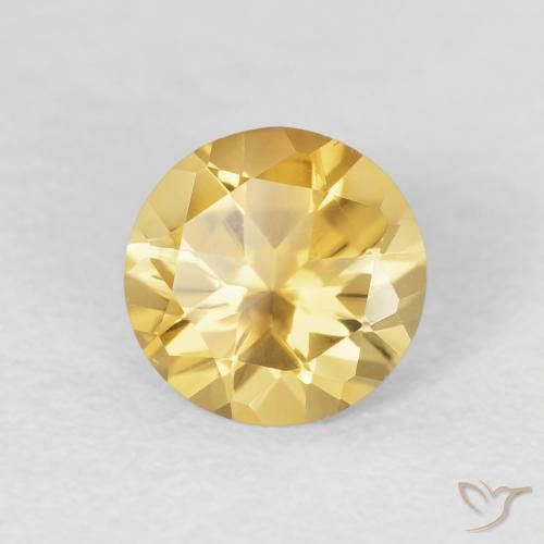 Citrino Ouro Natural 1.03ct, Redondo, VVS