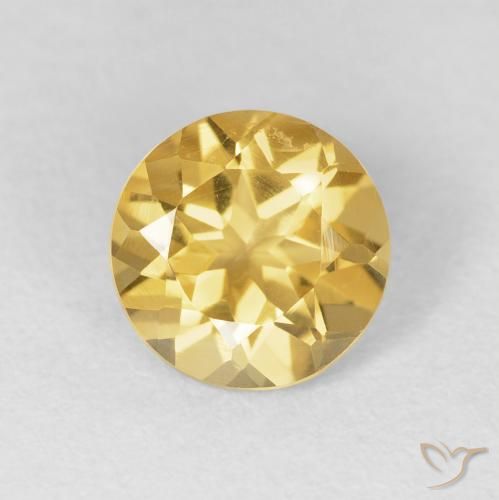 1.69ct Natural ouro médio Citrino, Redondo, VVS-VS