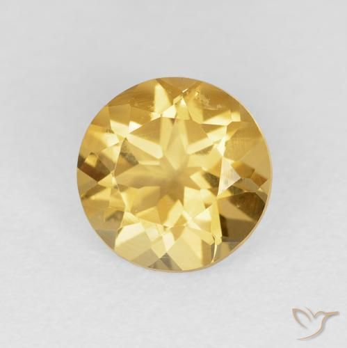 Citrino ouro médio Natural 1.69ct, Redondo, VVS-VS