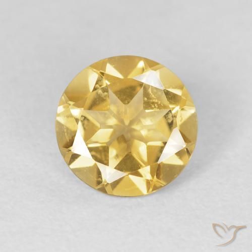 1.64ct Natural ouro médio Citrino, Redondo, VVS-VS