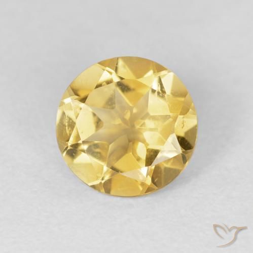Citrino ouro médio Natural 1.64ct, Redondo, VVS-VS