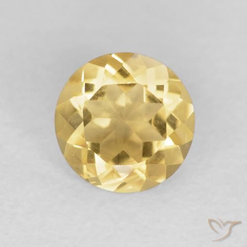 1.12ct Natural ouro médio Citrino, Redondo, VVS-VS
