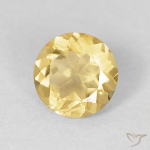 Citrino ouro médio Natural 1.12ct, Redondo, VVS-VS