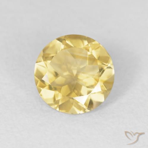 1.15ct Natural amarelo médio Citrino, Redondo, VS