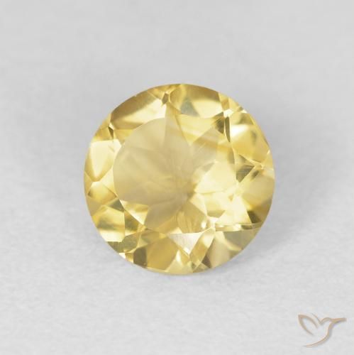 Citrino amarelo médio Natural 1.15ct, Redondo, VS