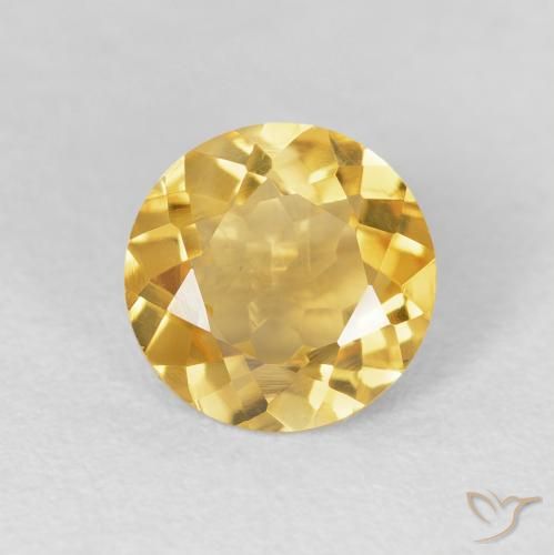 1.63ct Natural Laranja Dourada Citrino, Redondo, VVS