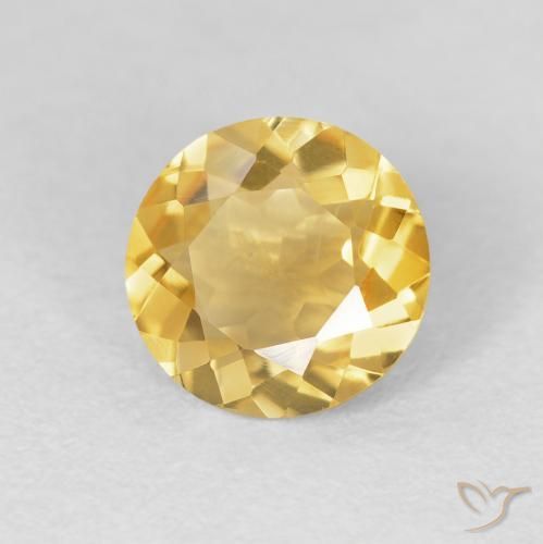 Citrino Laranja Dourada Natural 1.63ct, Redondo, VVS