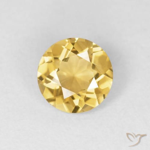 1.08ct Natural ouro médio Citrino, Redondo, VVS