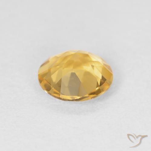 Citrino ouro médio Natural 1.08ct, Redondo, VVS