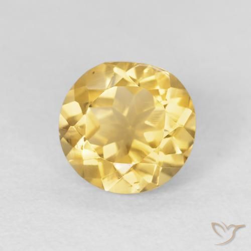 Citrino ouro médio Natural 1.92ct, Redondo, VVS