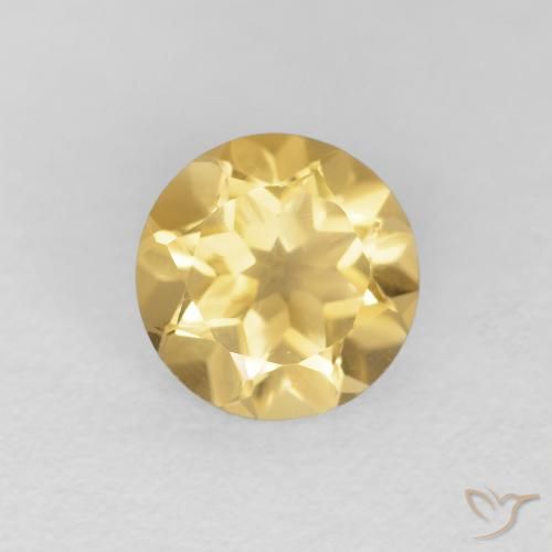 1.23ct Natural Ouro Citrino, Redondo, VVS