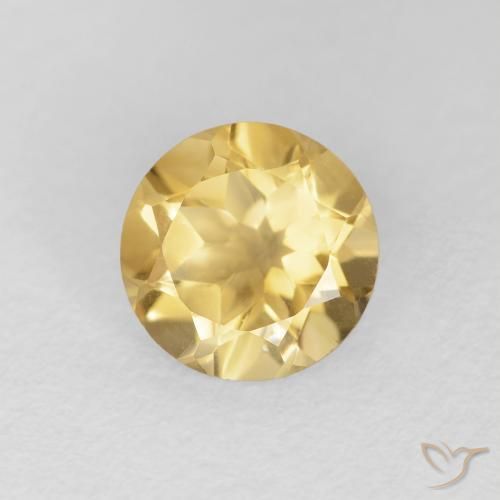 Citrino Ouro Natural 1.23ct, Redondo, VVS